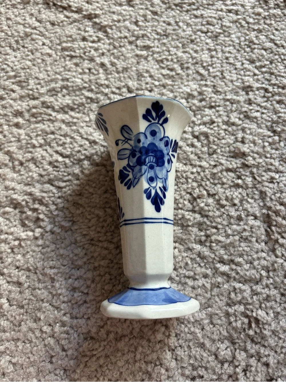 small royal delft blue and white flower trumpet vase
